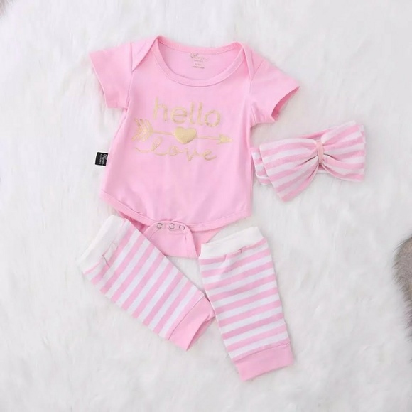 Infant Girls 3 Piece Shirt Bloomers Leg Warmers - Picture 2 of 7